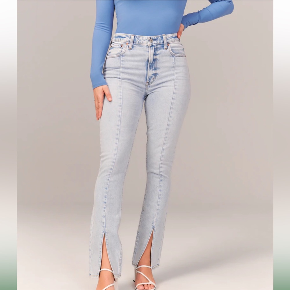 NEW Abercrombie & Fitch Curve Love High Rise Skinny Jean with Slit